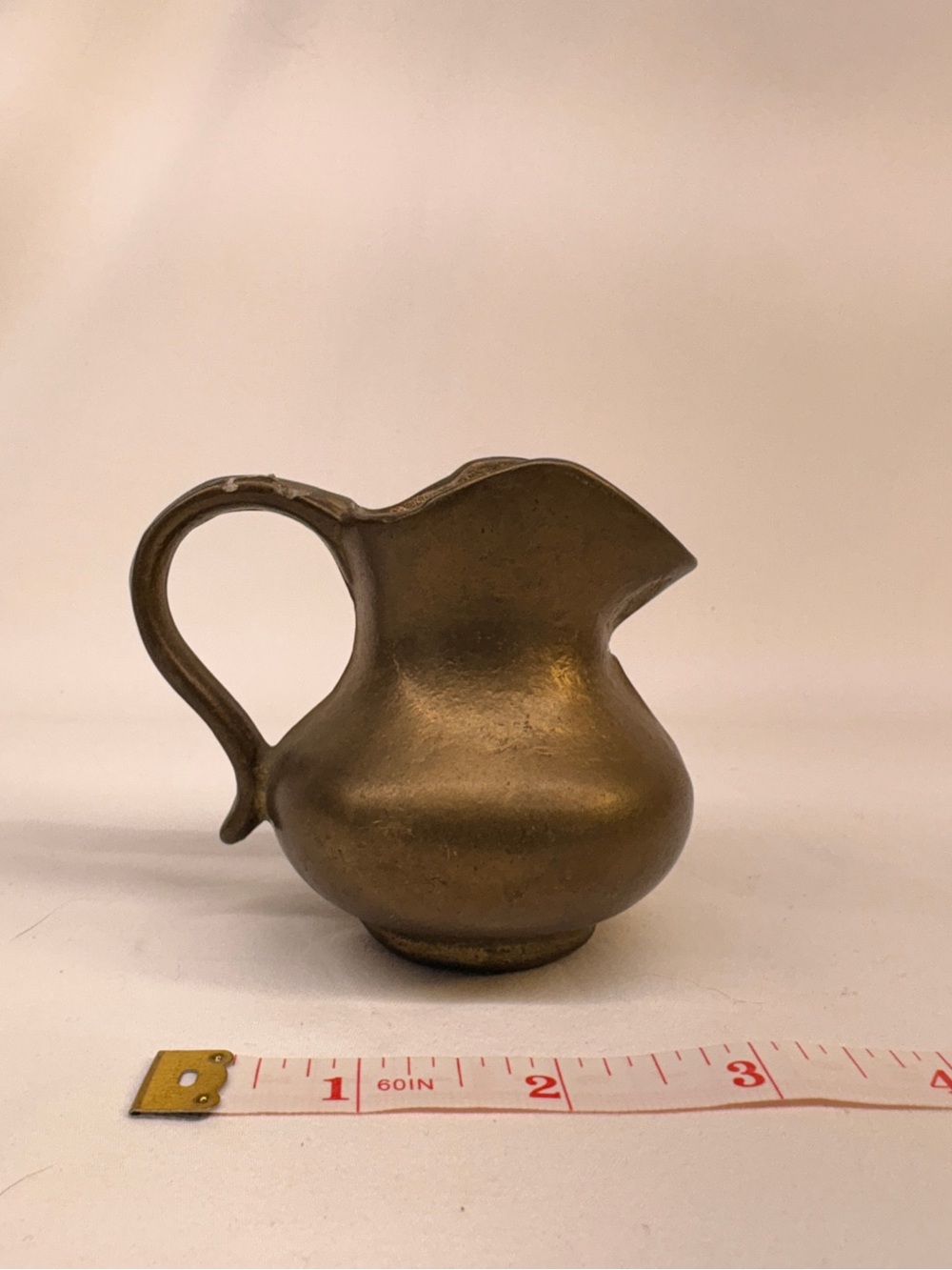 Vintage Miniature Brass Pitcher Jug Dark Aged Patina